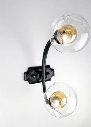 Дизайнерский настенный светильник с двойным плафоном.7 фото