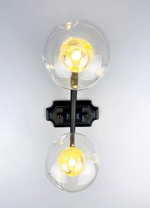 Дизайнерский настенный светильник с двойным плафоном.6 фото