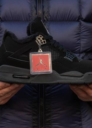 Зимние женские кроссовки nike air jordan 4 winter black cat (мех) 36-37-384 фото