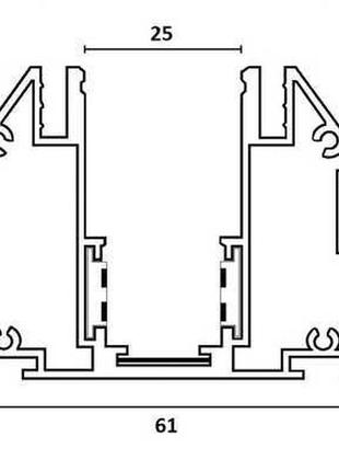 Магнитный трековый шинопровод prolum™ m20; для натяжного потолка – p19; 2m2 фото
