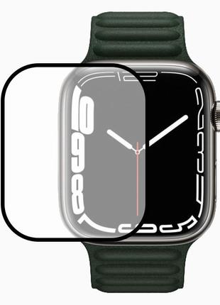Скло захисне pet + pmma для apple watch series 7 45мм- чорний