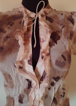 Прозора шовкова блузка з леопардовим принтом2 фото