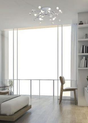 Стельова люстра на 24 плафони білого кольору mantra