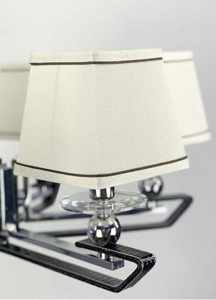 Класичний світильник з абажуром з екошкірою чорного кольору.5 фото