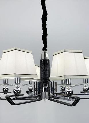 Класичний світильник з абажуром з екошкірою чорного кольору.9 фото