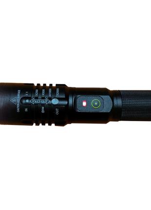 Ліхтарик з акумулятором чорний2 фото