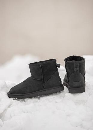 Угги замшеві на хутрі ugg classic mini , зимові чоботи