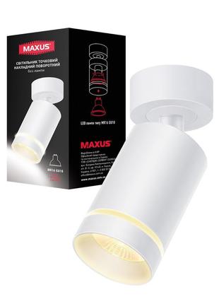 Світильник точковий накладний поворотний без лампи max-sd-gu10-wh maxus surface downlight base mr16 gu10 white