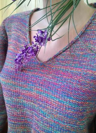 Оригинальный радужный меланжевый пуловер джемпер лонгслив etam/xxl/50% коттон1 фото
