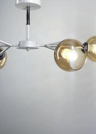 Стельова лофт люстра в білому на 4 плафони 695_9775 фото