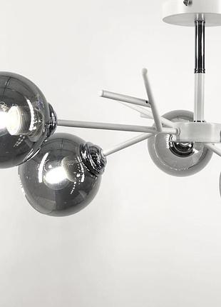 Стельова лофт люстра в білому на 4 плафони 695_9773 фото