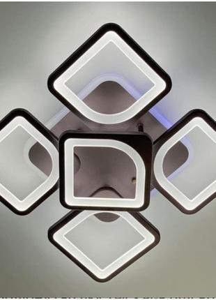 Стельова світлодіодна люстра coffee з rgb 1732_2601