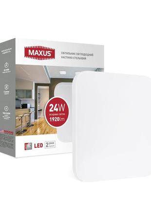 Світильник настінно-стельовий світлодіодний maxus ceiling light 24w 4100k s (квадрат)