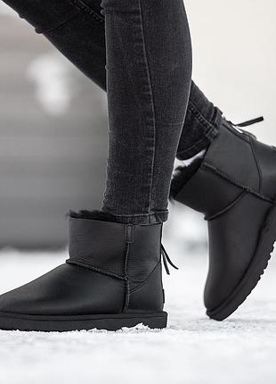 Угги кожаные зимние ugg classic mini zip