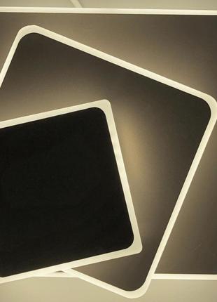 Стельовий або настінний led світильник-трансформер на три квадрати5 фото