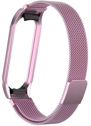 Ремешок milanese loop design для xiaomi mi band 3/4 rose pink