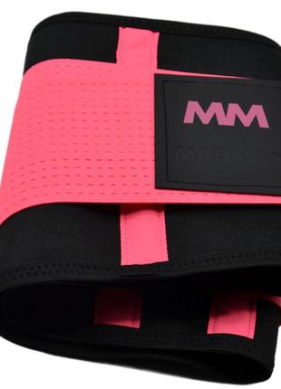 Пояс компрессионный для похудения и поддержки madmax mfa-277 slimming belt black/neon pink m8 фото