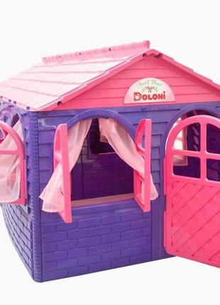 Дитячий ігровий пластиковий будиночок зі шторками великий doloni 02550/202 фото
