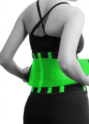 Пояс компрессионный для похудения и поддержки madmax mfa-277 slimming belt black/neon green m