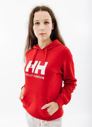 Женское худи helly hansen w hh logo hoodie красный m (7d33978-162 m)