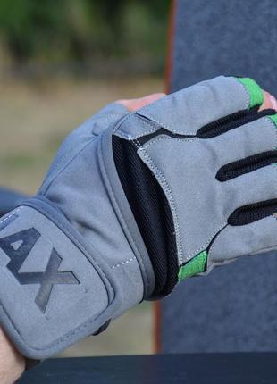 Перчатки для фитнеса и тяжелой атлетики madmax mfg-860 wild grey/green s3 фото