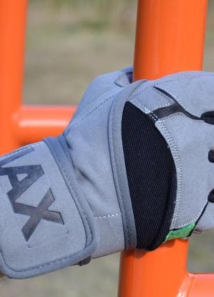 Перчатки для фитнеса и тяжелой атлетики madmax mfg-860 wild grey/green s6 фото