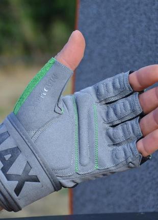 Рукавички для фітнесу та важкої атлетики madmax mfg-860 wild grey/green s4 фото