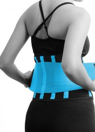 Пояс компрессионный для похудения и поддержки madmax mfa-277 slimming belt black/turquoise s