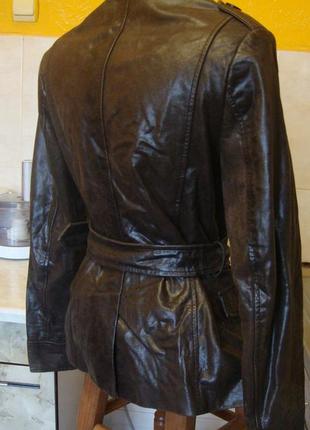 Куртка кожаная коричневая 40 s/m9 фото