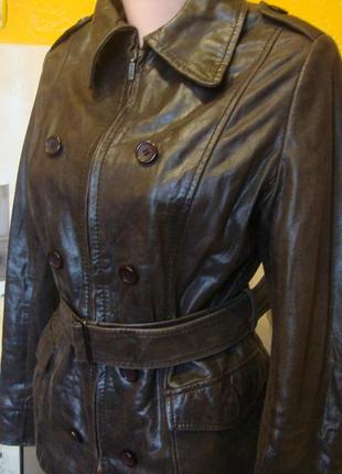 Куртка кожаная коричневая 40 s/m4 фото