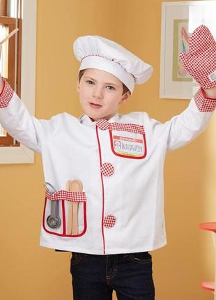 Дитячий новорічний костюм шеф-кухар від 3 до 6 років melissa doug (md14838) костюм кухаря5 фото