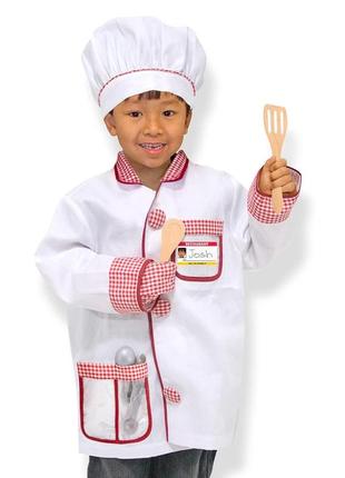 Дитячий новорічний костюм шеф-кухар від 3 до 6 років melissa doug (md14838) костюм кухаря3 фото