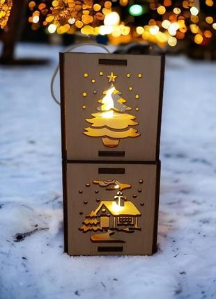 Елочная игрушка фонарик на елку новогодний фонарик подвесной гирлянда4 фото