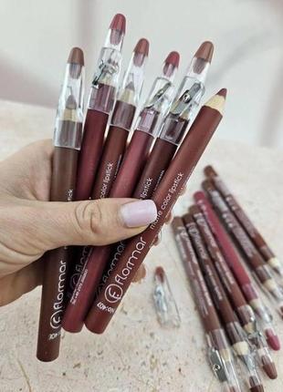 Трендрвий сет flormar matte color lipstick з 12 матовими олівцями і практичною точилкою