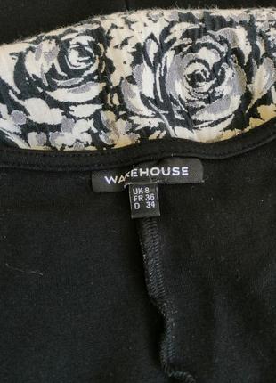 Блуза черно-бежевая в цветы5 фото