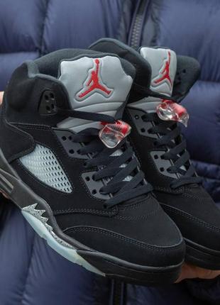 Мужские кроссовки nike air jordan 5 retro black 43