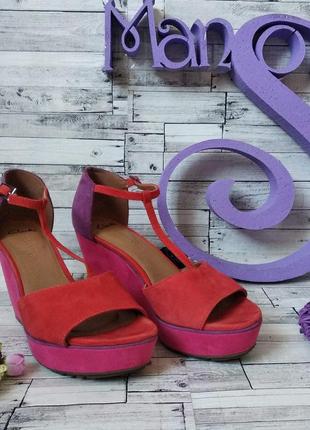 Босоножки женские clarks замша на танкетке