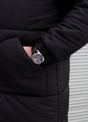 Пуховик мужской зимний удлиненный nova до -25*с черный куртка мужская теплая зима парка длинная пальто зимнее3 фото