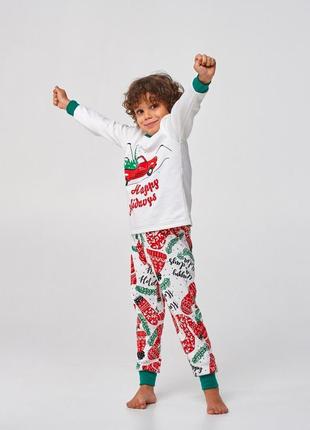 Дитяча піжама | з начесом | 100% бавовна | 92, 98, 104, 110, 116, 122 | ідеальний новорічний подарунок для хлопчика smil 1045293 фото