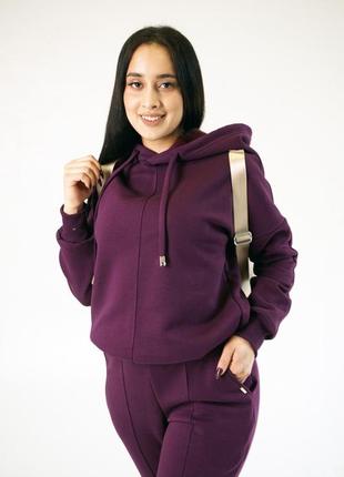 Костюм жіночій oversize з капюшоном та широкими штанами7 фото