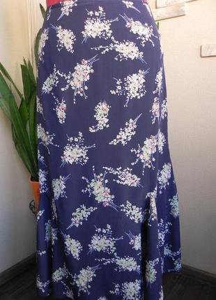 Длинная летняя юбка годе с цветочным принтом из вискозы2 фото