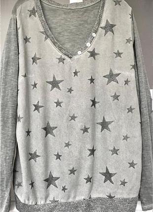 Трендовая блуза футболка в принт «звёзды» италия