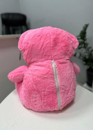Іграшка-плед ведмедик рожевий2 фото