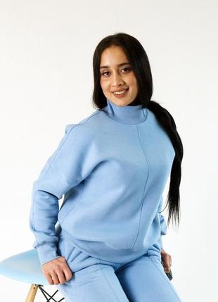 Bono світшот жіночий oversize  з високою горловиною арт.101 блакить