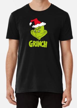 Чоловіча та жіноча новорічна футболка з принтом grinch новорічний