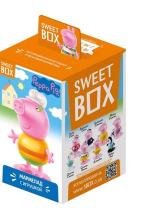 Свинка пеппа світбокс мармелад з іграшкою в коробочці світ бокс peppa pig sweetbox