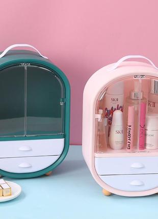 Акриловий органайзер шафка wow cosmetic w-19 бокс для косметики та біжутерії 3 секції4 фото