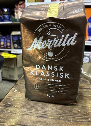 Кава в зернах lavazza merrild dansk klassisk 1 кг