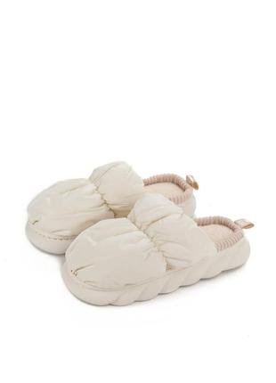 Жіночі зимові тапочки з плащівки з хутром horoso білі 38-39 36-37 40-41