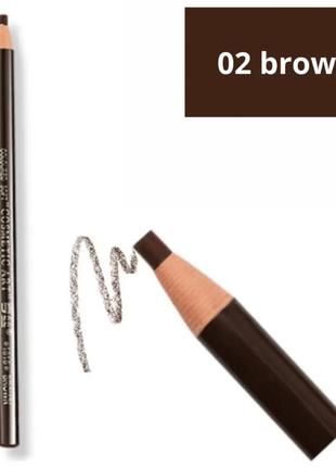 Олівець для розмітки брів, колір №02 коричневий brown (самозаточуваний)